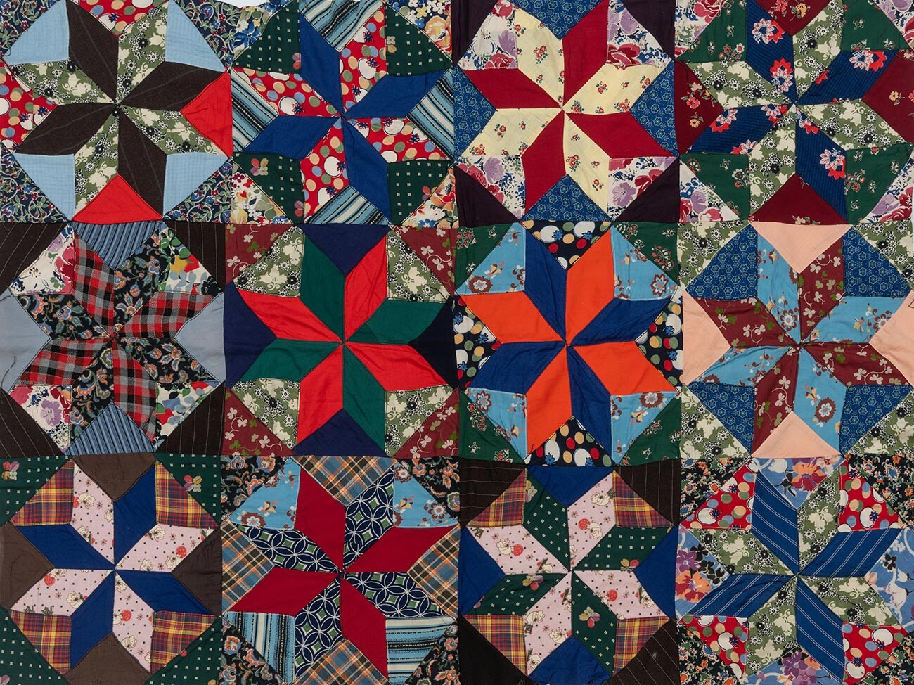 F.V. Brovtsyna, coperta patchwork, 1979, villaggio di Kortala, Distretto Boksitogorskij, Regione di Leningrado