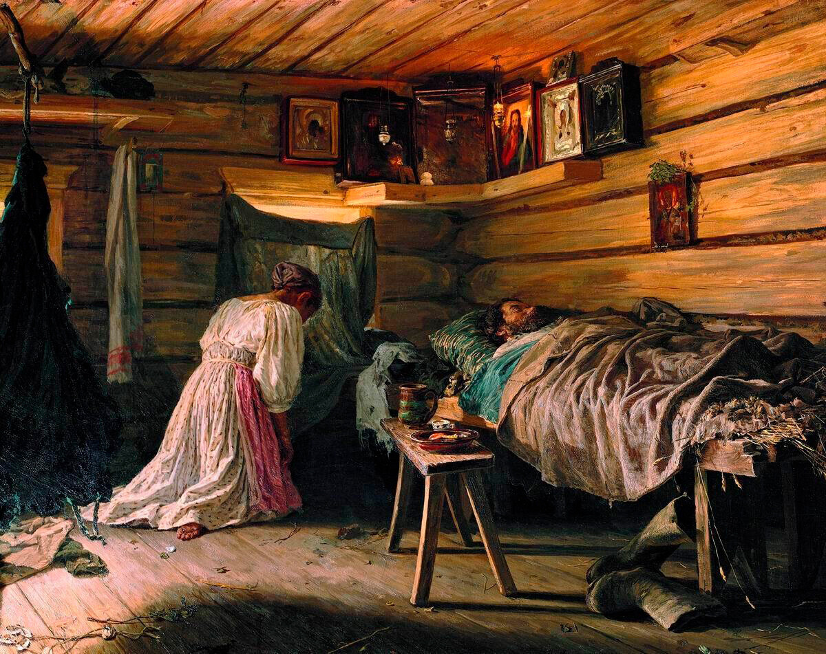 Marido doente, 1881, Vassíli Maksimov