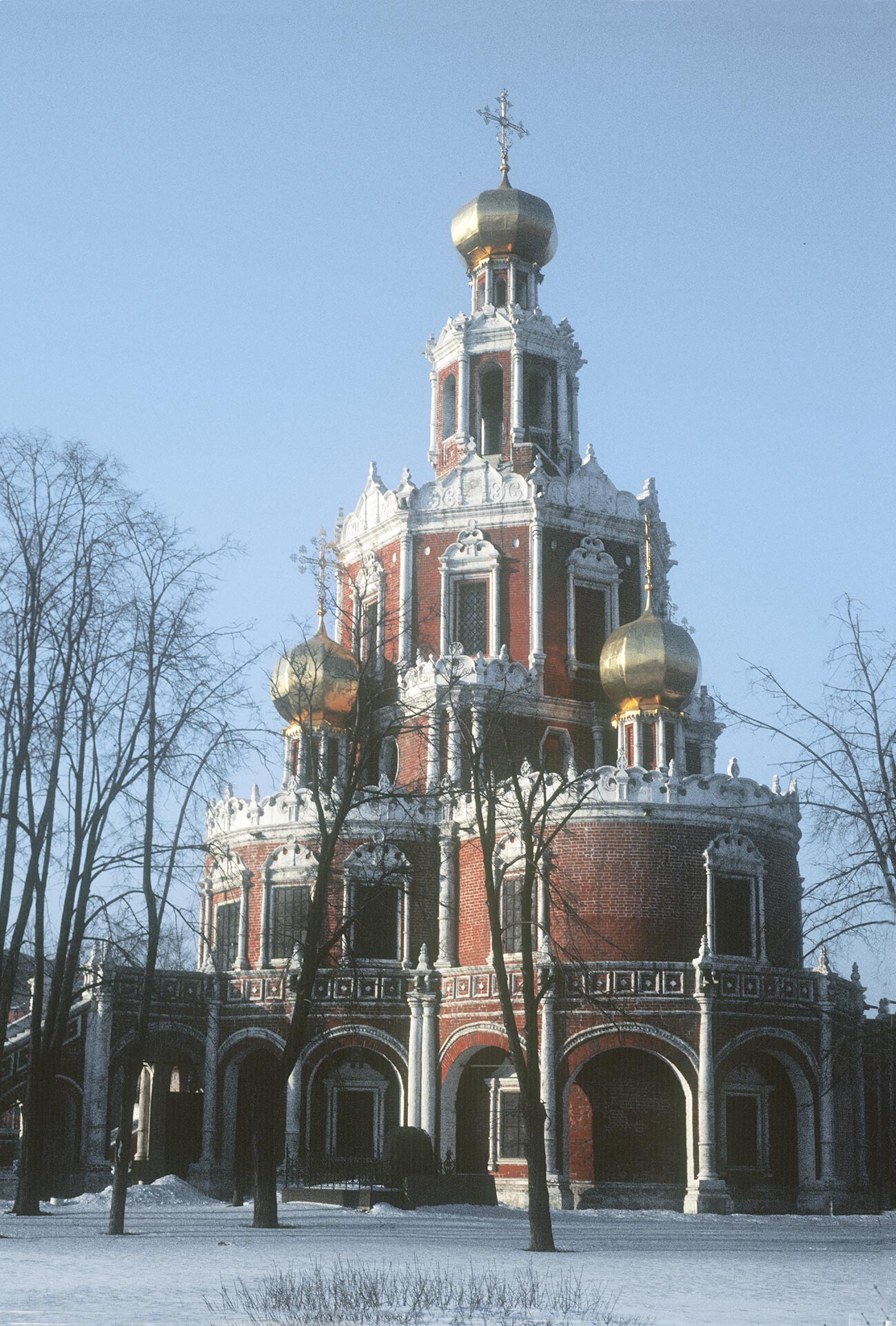 Church of the Intercession at Fili. Southeast view. February 1, 1984