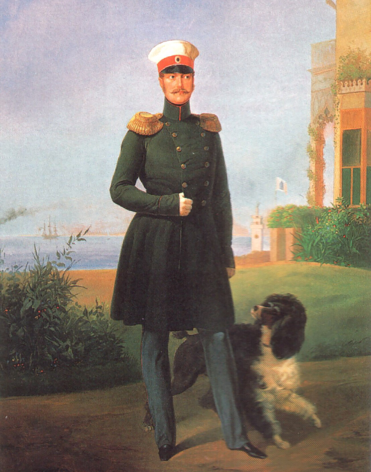 Georg von Bothmann. Nikolay I dari Rusia dengan anjing