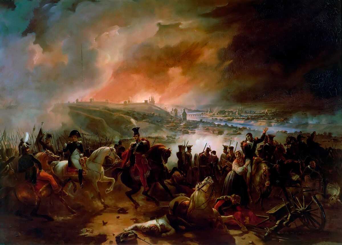 Die Schlacht von Smolensk, 17. August 1812, Jean-Charles Langlois, 1839.