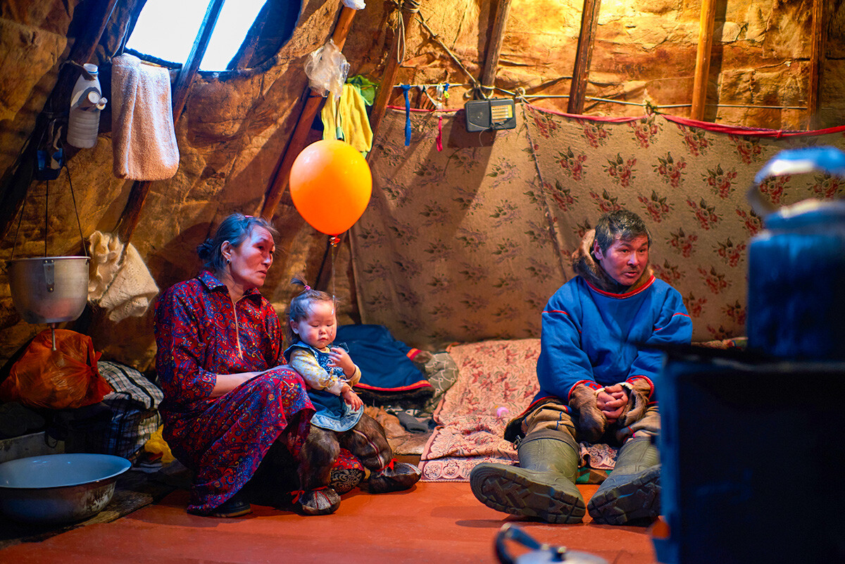 Una tenda (chum) dei Nenets nello Jamal
