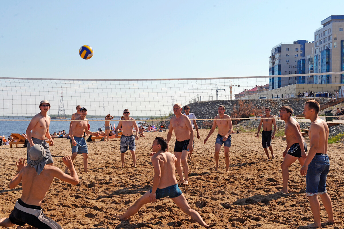 At the beach in Yakutsk.