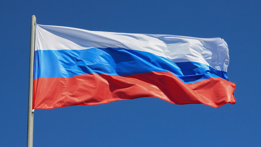Die Flagge von Russland, ehemals Sowjetunion, Hauptstadt ist
