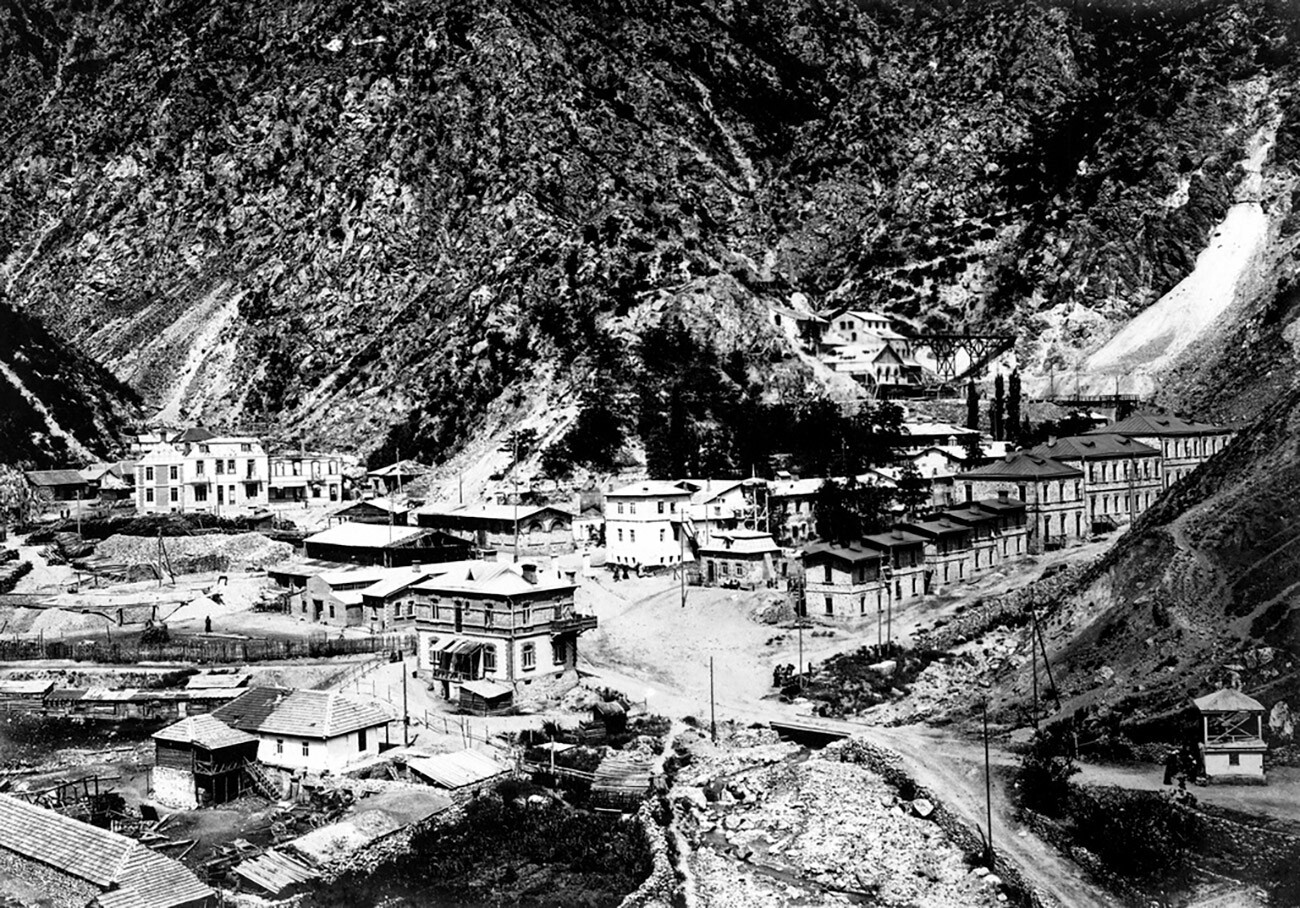 L'ingresso alla miniera di piombo di Sadon, 1910