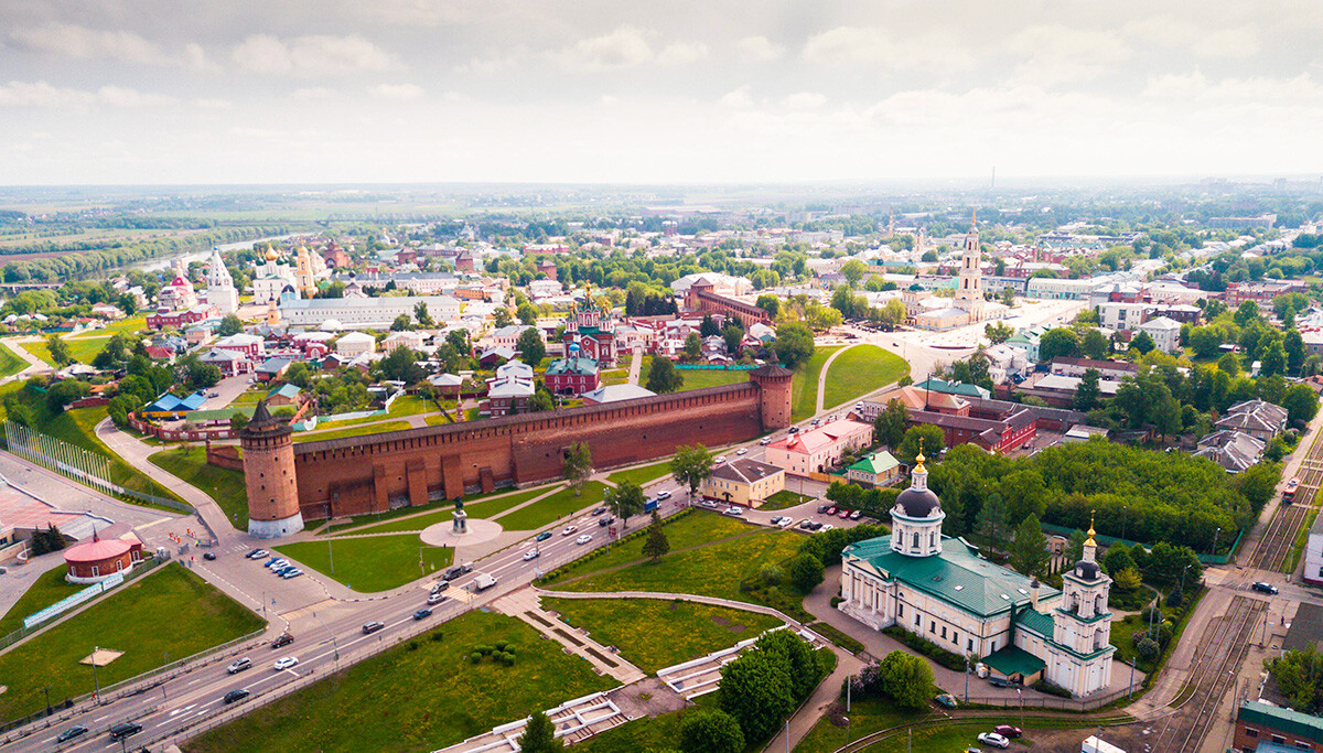 Veduta aerea del Cremlino di Kolomna 