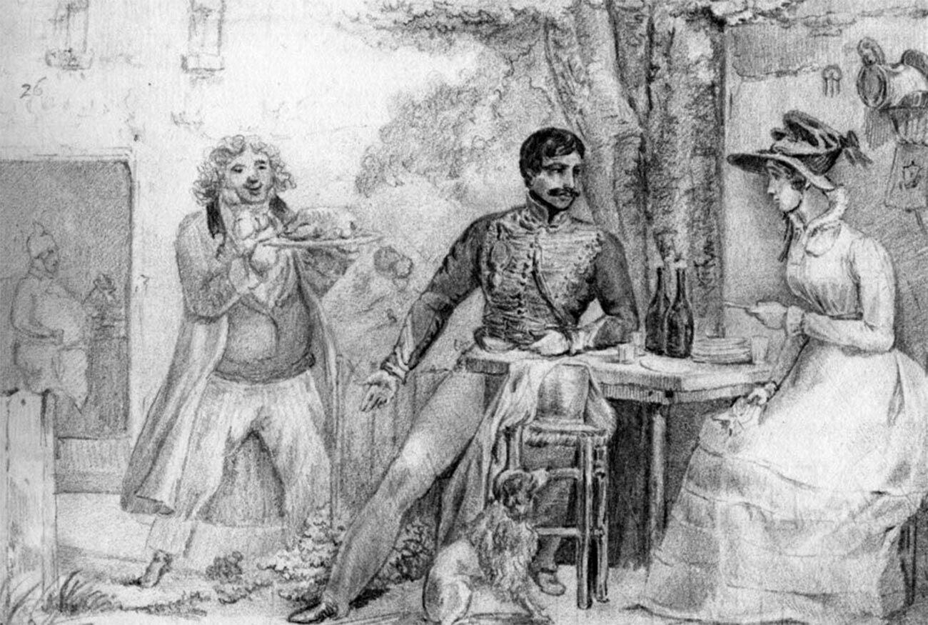 „У кафани“, цртеж цара Николаја I