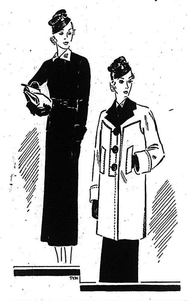 スキャパレッリがソ連女性のためにデザインした洋服のスケッチ