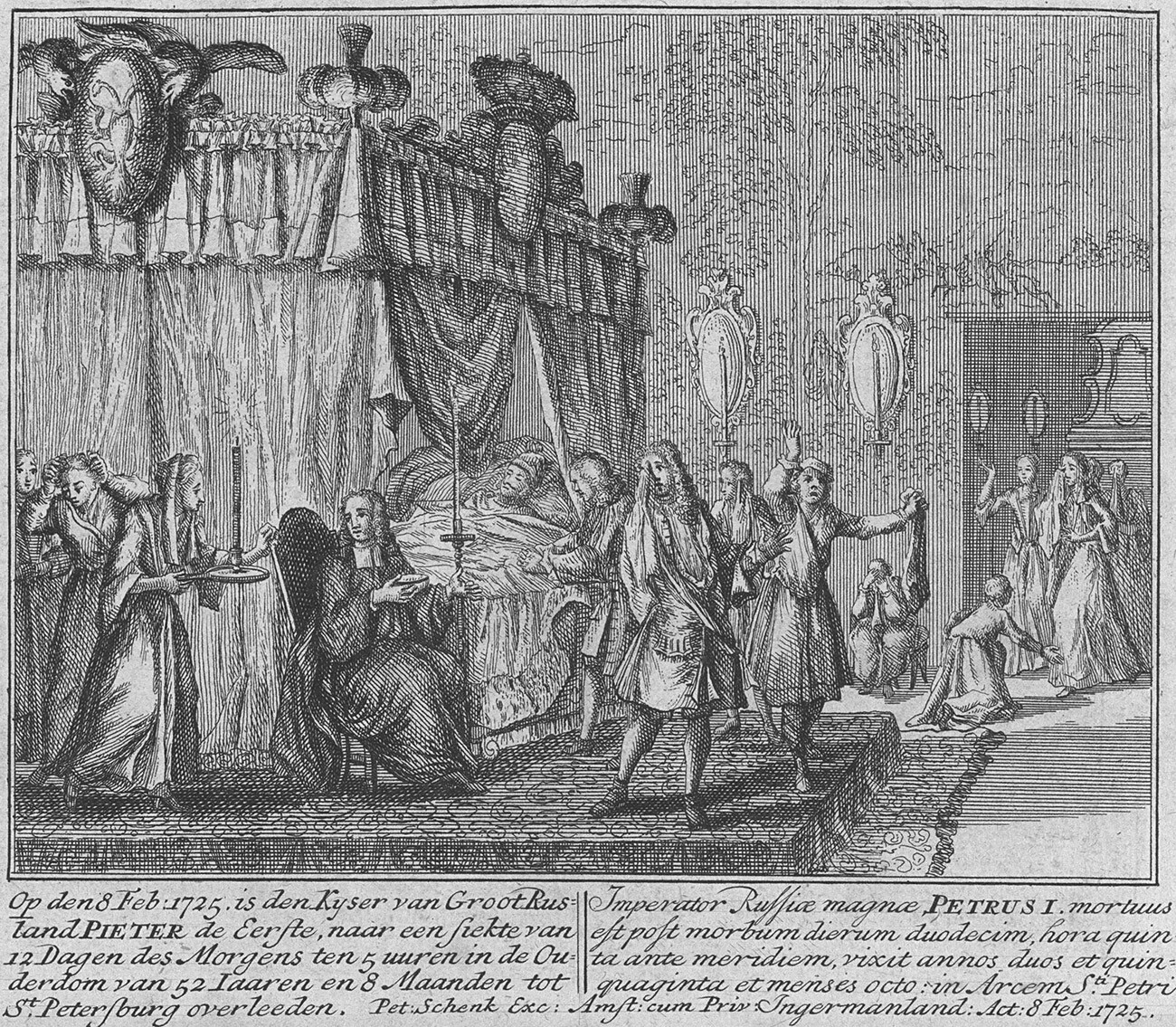 Smrt cara Petra Velikog, 8. veljače 1725. 
