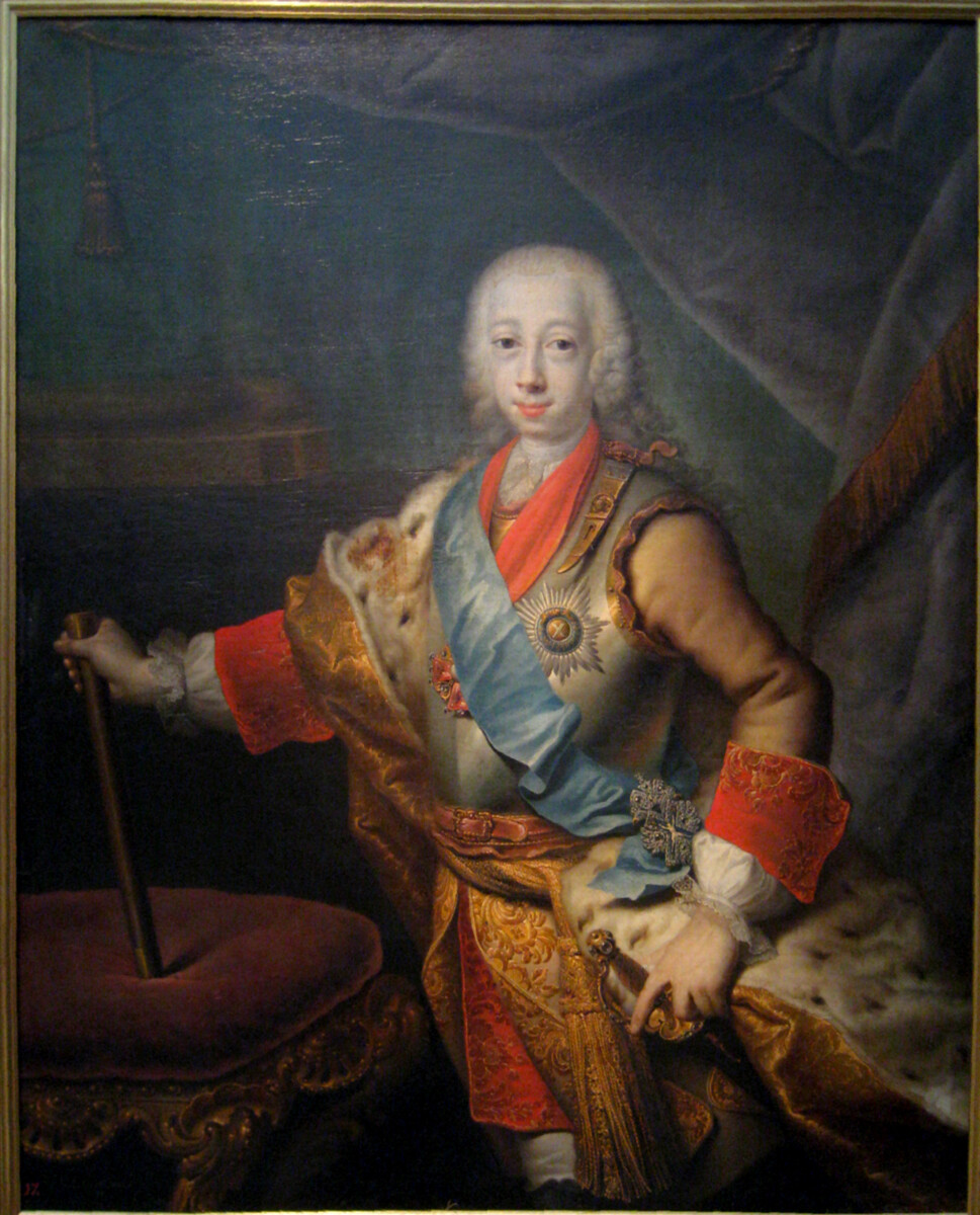 Großfürst Peter Fjodorowitsch im Jahr 1743, von Georg Christoph Grooth.