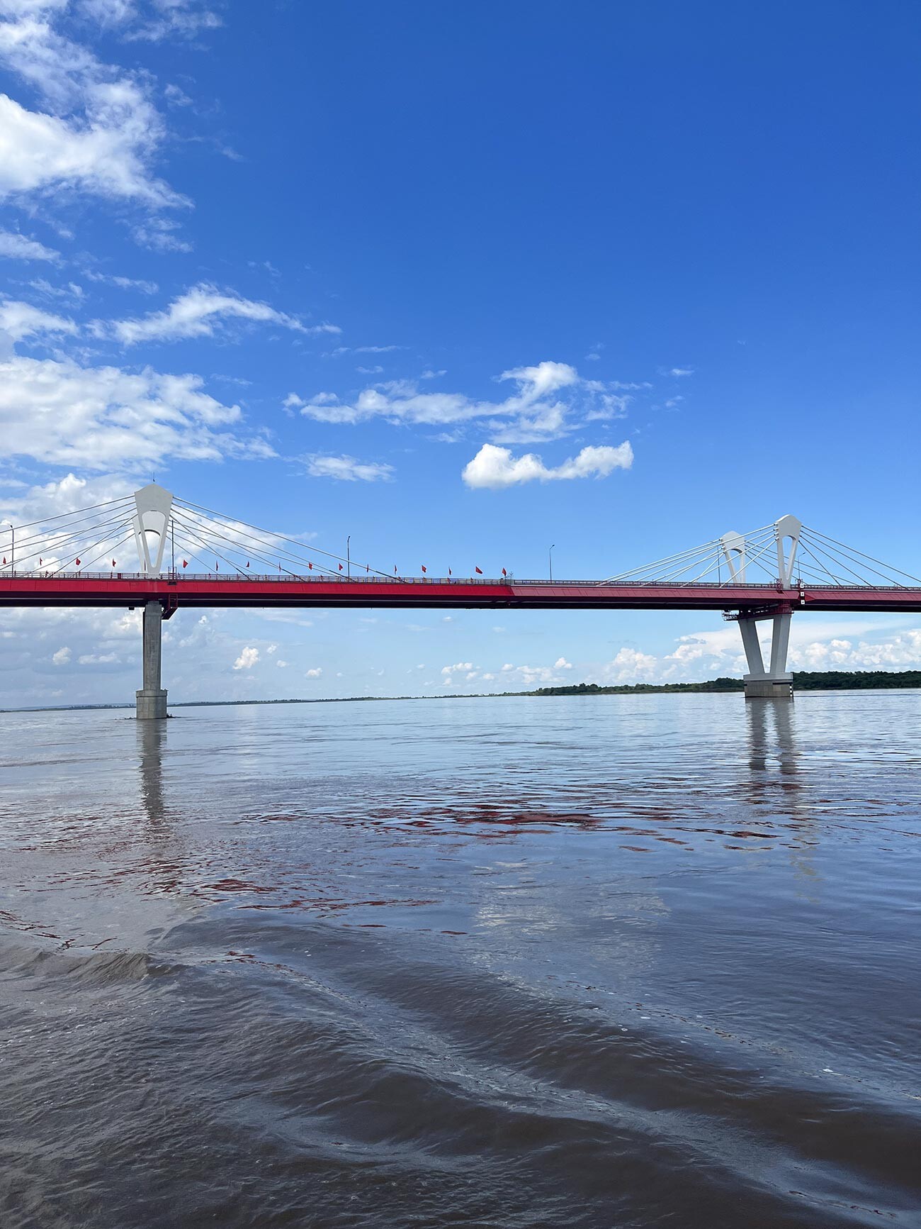 View on the new bridge from a tourist boat