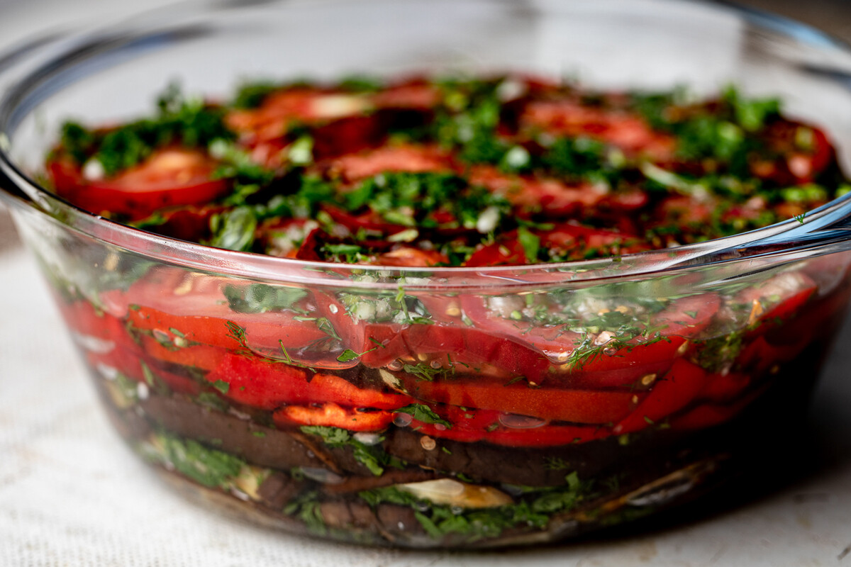 Salada marinada de berinjela do sul da Rússia (RECEITA)