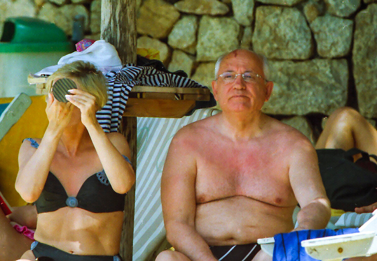 Mikhail Gorbaciov in vacanza a Palma di Maiorca, Spagna, 2000