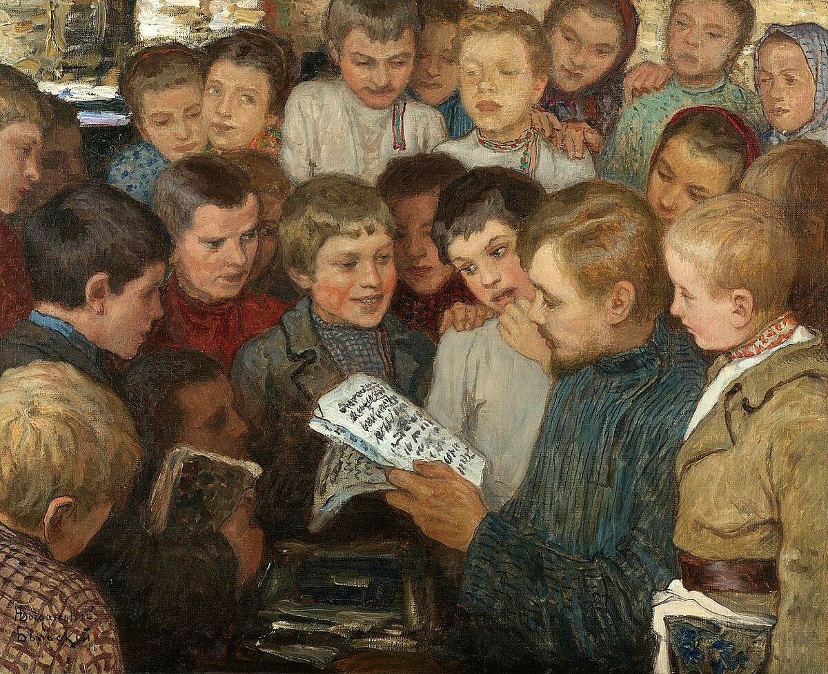 Nikolaj Bogdanov-Belskij, “Una scuola di campagna”, anni Novanta del XIX secolo
