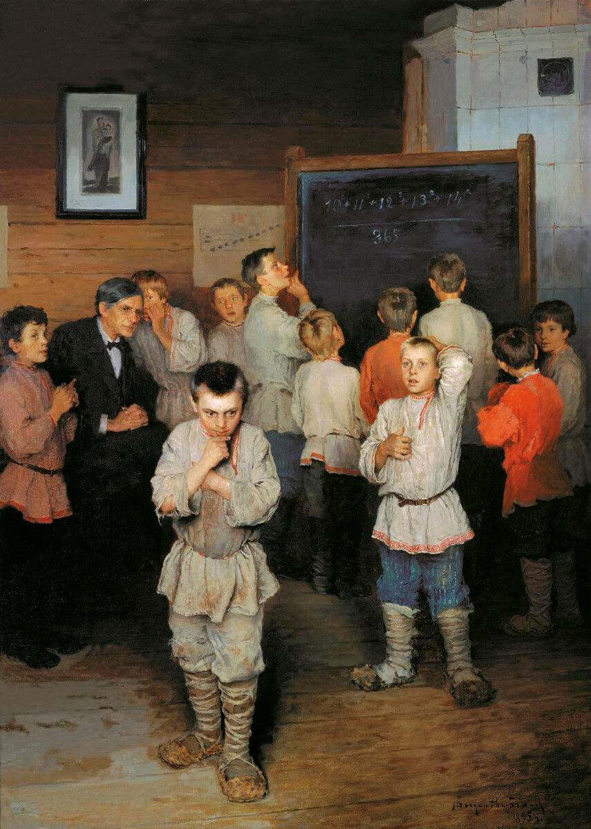 Nikolaj Bogdanov-Belskij, “Conteggio orale. Alla scuola popolare di S.A. Rachinskij”, 1895
