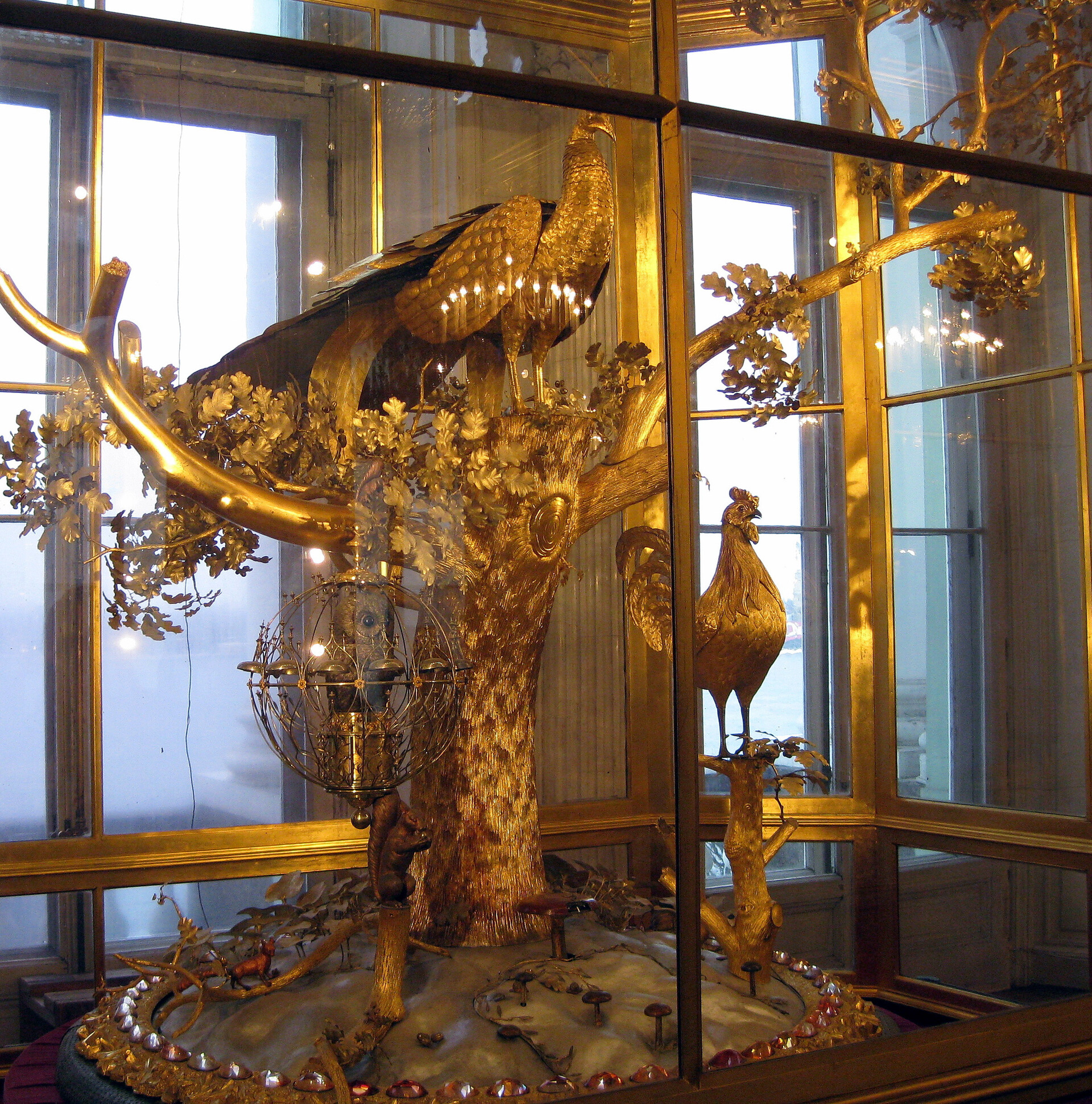 The Peacock Clock in the Pavilion Hall of the Hermitage Museum.