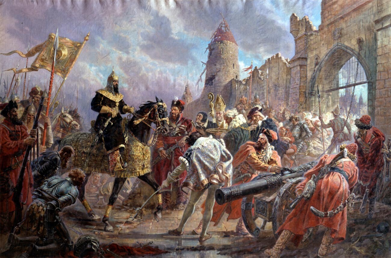 Perampasan Ivan the Terrible atas benteng Livonia di Kokenhausen.
