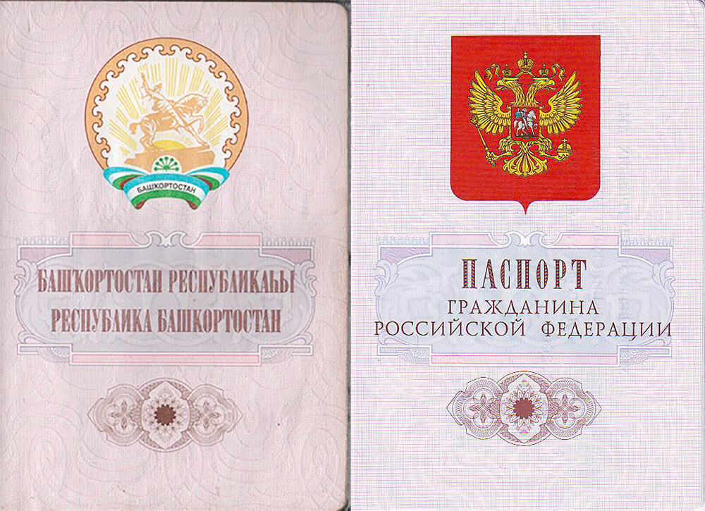 Ein republikanischer Einschub im Pass und ein gesamtrussischer Einschub.