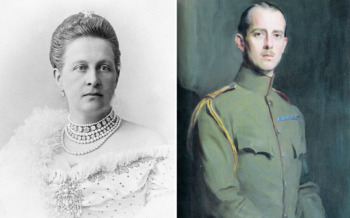 Königin Olga von Griechenland (Gemahlin von König Georg I. von Griechenland bis 1913). Prinz Andreas von Griechenland