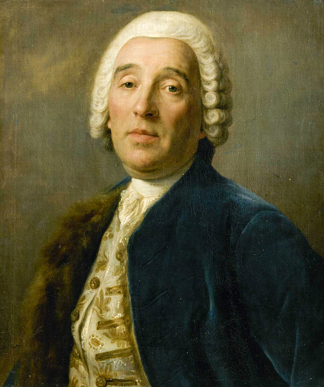 Retrato do arquiteto Bartolomeo (Varfolomey Varfolomeevich) Rastrelli (por volta 1700-1771). Museu Russo, Castelo de Mikhailovski. --- Pietro Antonio Rotari