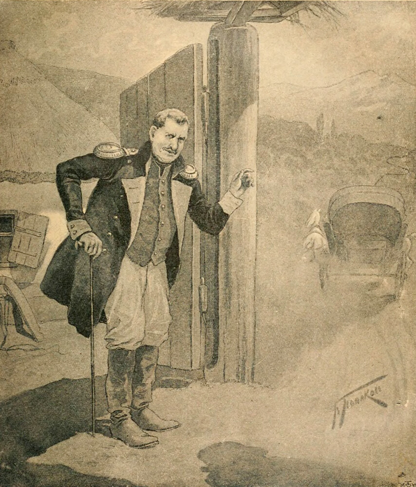 Illustration d'Alexandre Poliakov pour le roman de Mikhaïl Lermontov Un héros de notre temps