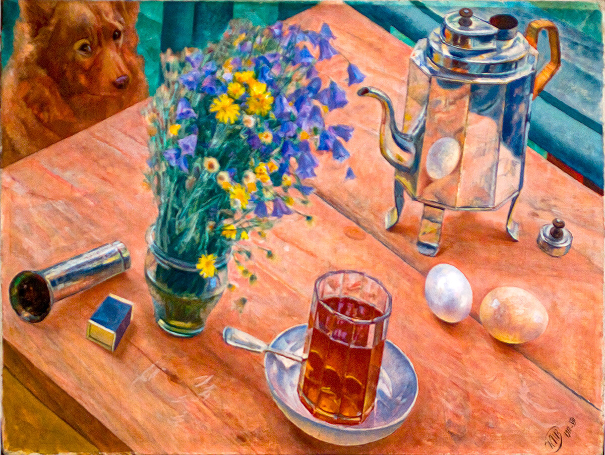 Kuzma Petrov-Vodkin. Jutranje tihožitje. 1918