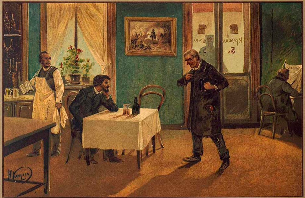 Ilustración de 'Crimen y castigo', 1893.