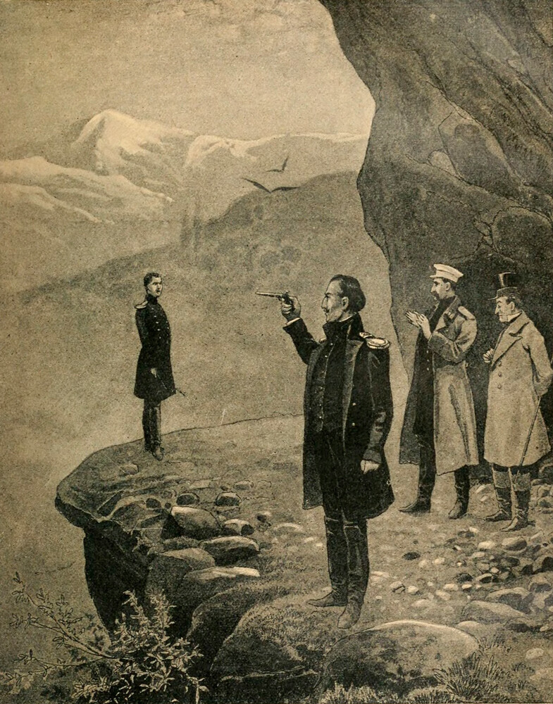 Ilustrações de V. A. Poliakov para o livro de Mikhail Liérmontov 