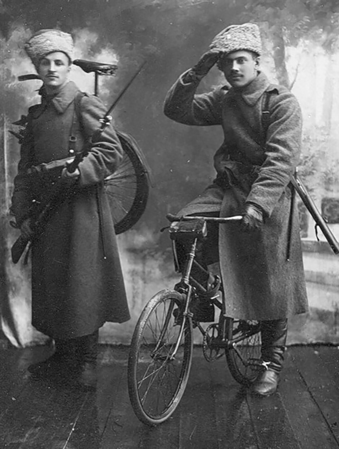 Bicyclists of the Imperial Russian Army, circa 1916.