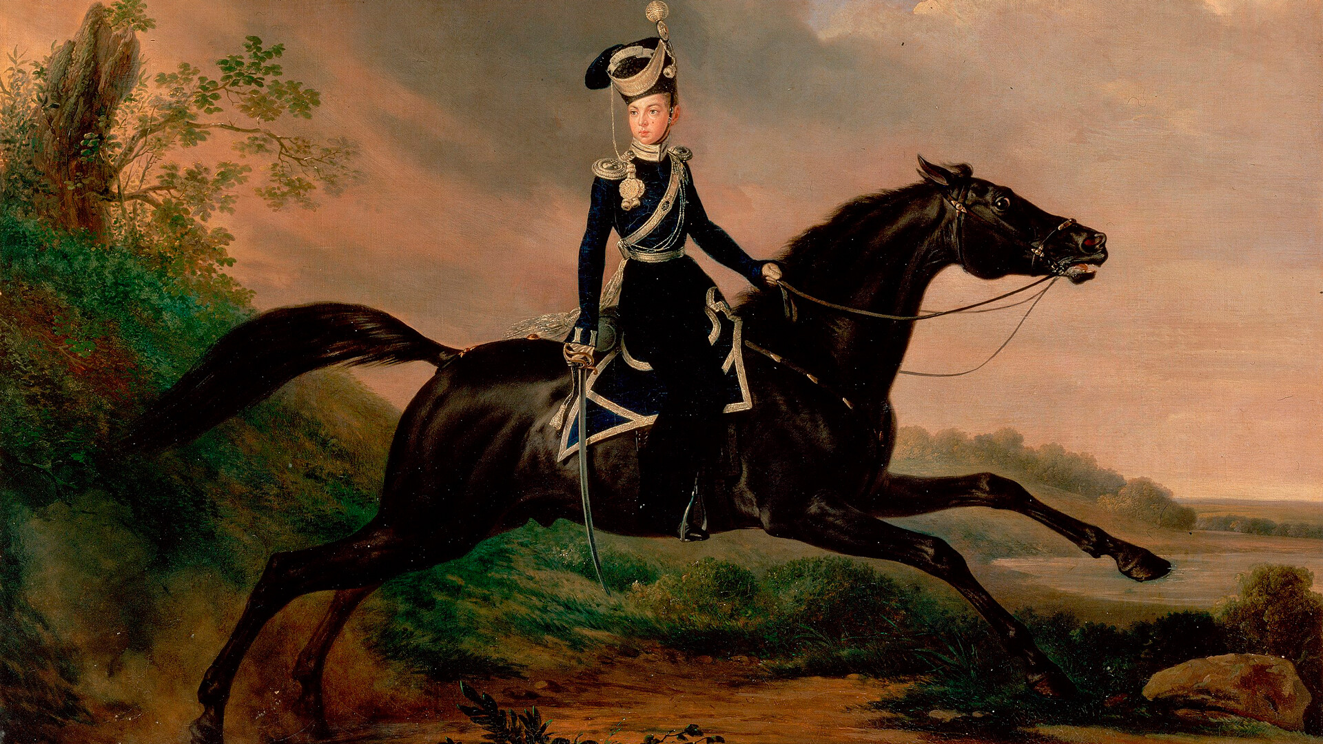 Grand Duke Alexander Nikolayevich on a horse, 1832, Franz Kruger.