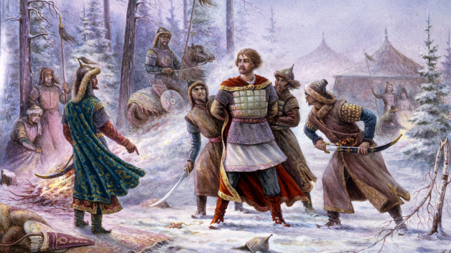 Episode from the life of Russia in the period of the Tatar yoke.