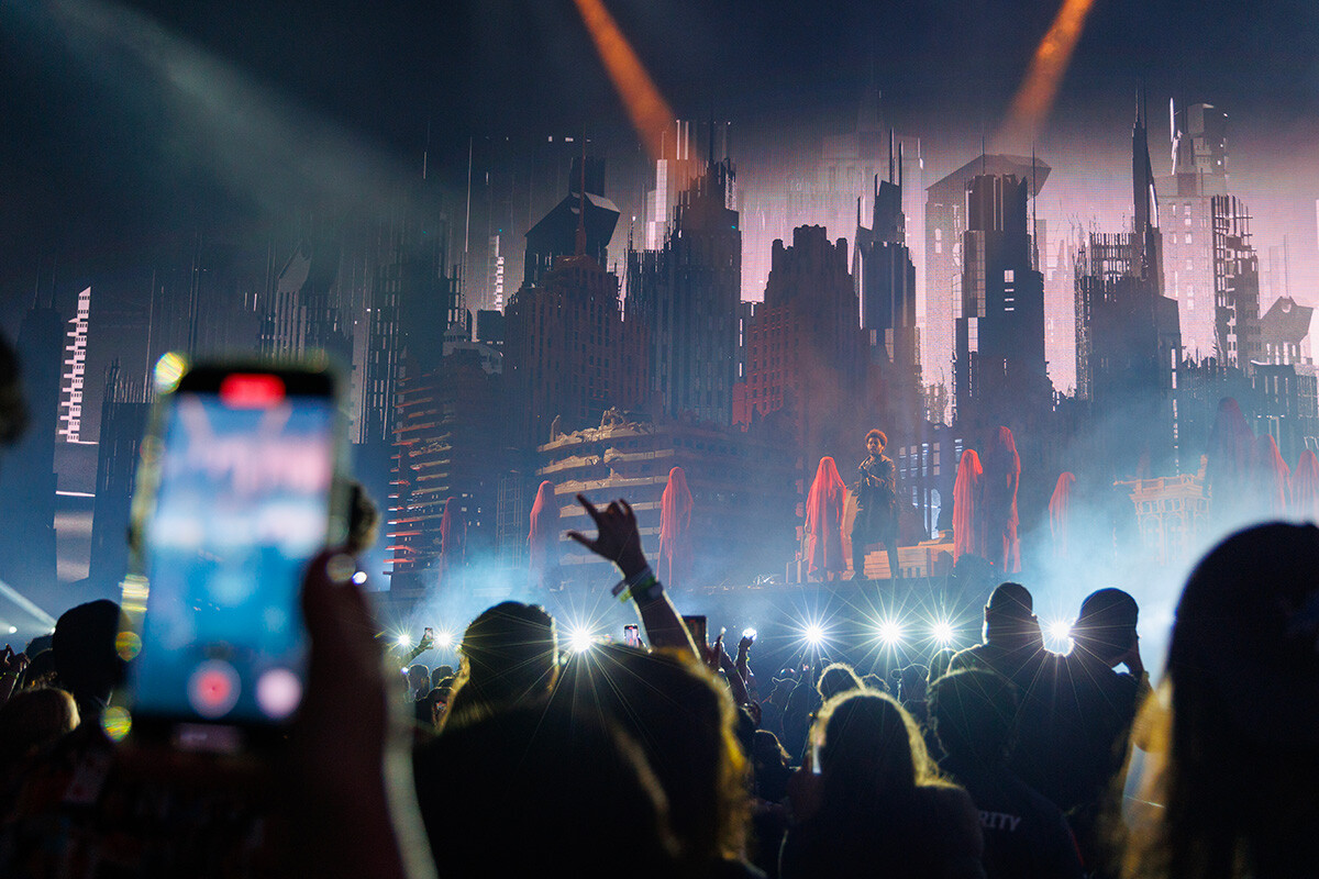 The Weeknd Performs At Ford Field On July 27, 2022 As Part Of His After Hours Til Dawn Tour