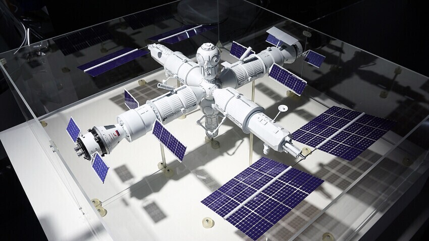 Maqueta de la estación orbital rusa