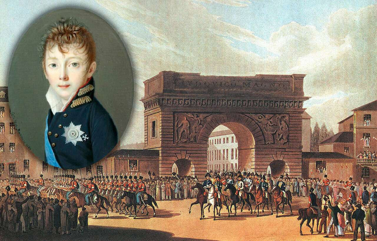Masuknya pasukan Rusia ke Paris. 31 Maret 1814, artis tidak dikenal, 1815, St. Petersburg, Museum Pushkin Rusia / Nikolay I sebagai seorang anak, 1869, Aloisius Rockstuhl.
