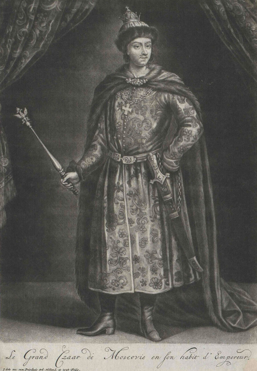Петар Велики во руска одежда.
