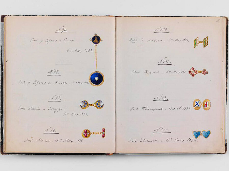 Дневникот на царот Николај II. Русија, осумдесетти години од 19 век, димензија на листовите –22,3х18 сантиметри, димензија на подврската - 23х18,8х2 сантиметри.
