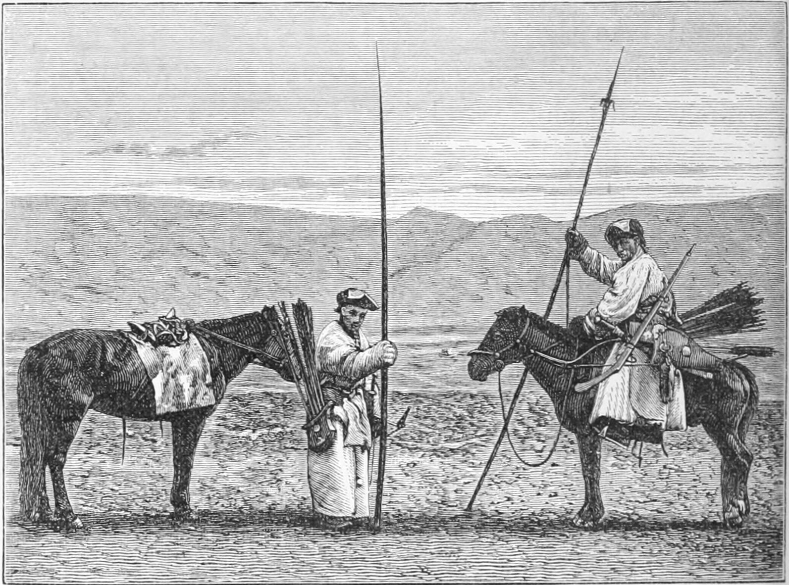 Caballeria en Mongolia. 1876.