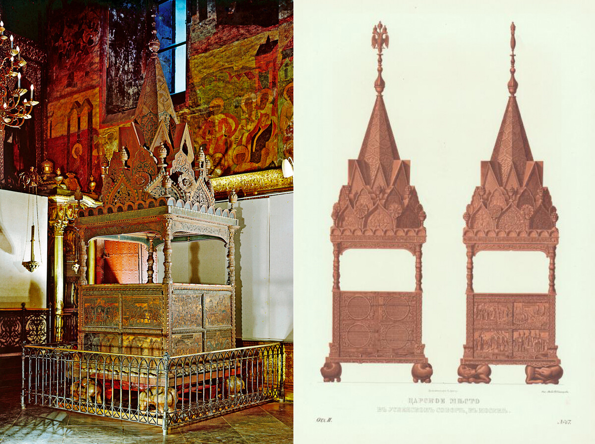 Trono da Catedral da Assunção do Kremlin de Moscou.
