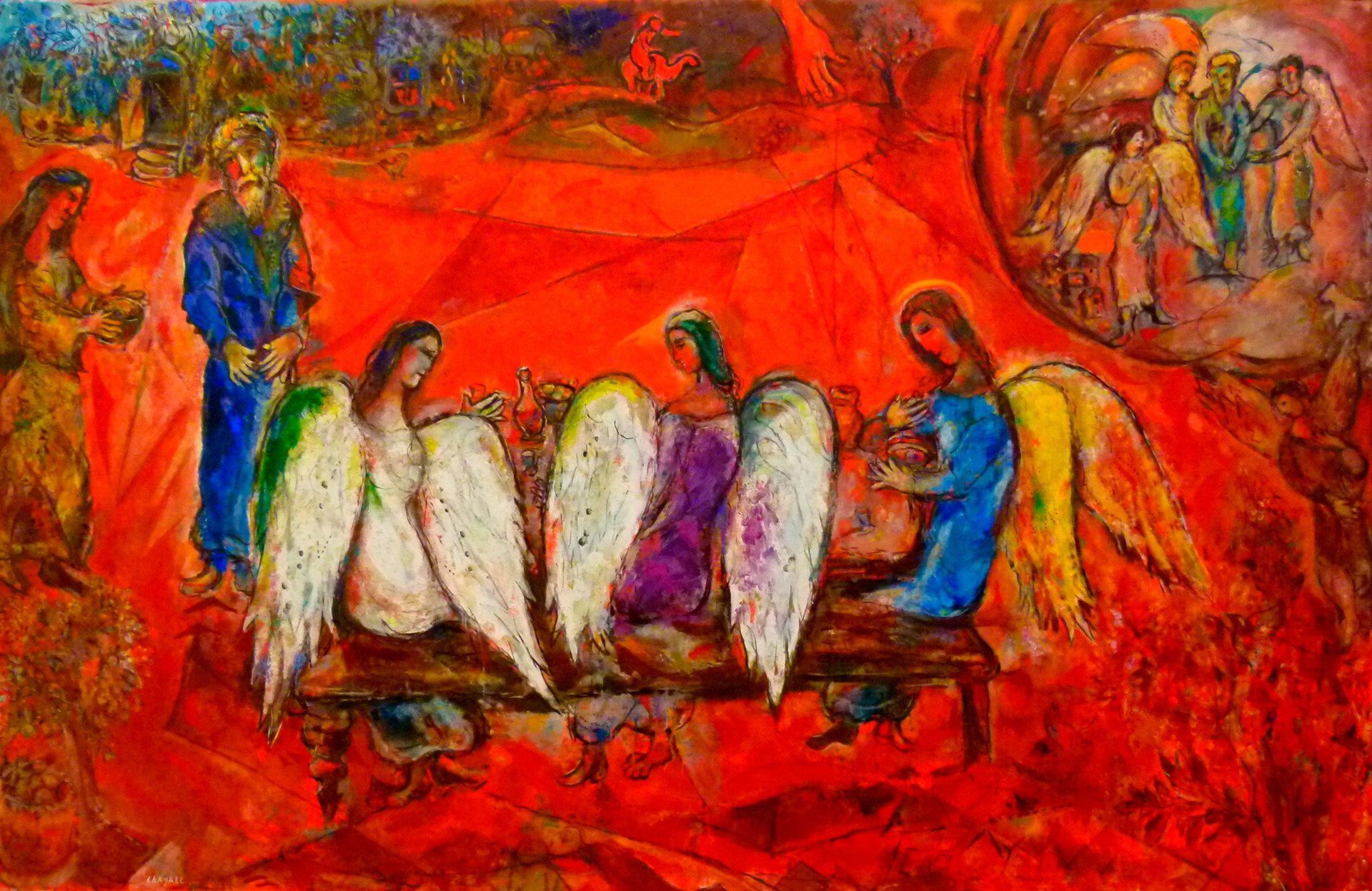 ‘Tres ángeles visitan a Abraham’, Marc Chagall