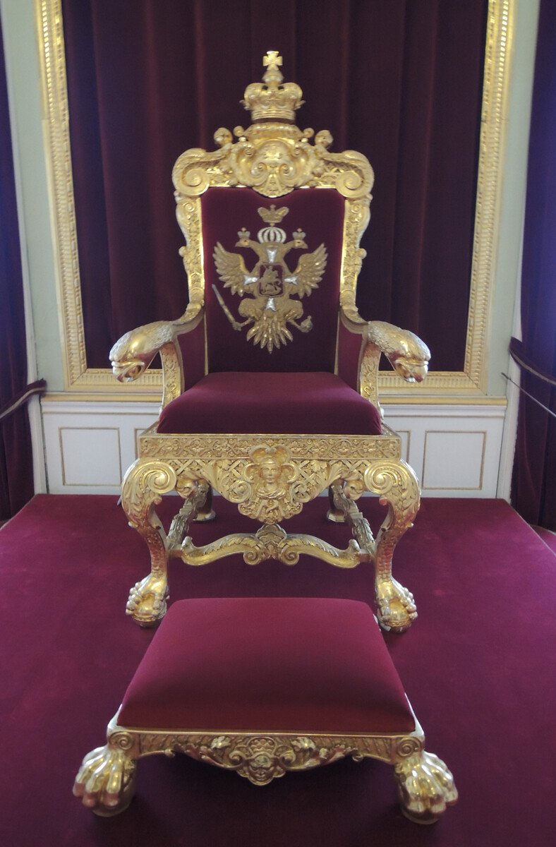 Il trono di Paolo I nel Palazzo di Gatchina