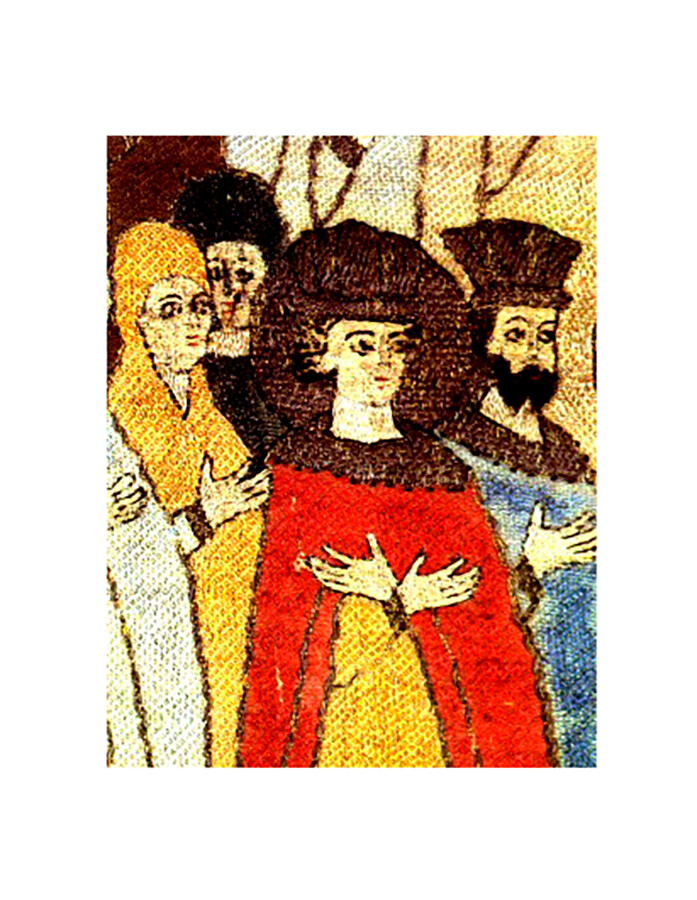Dmitrij raffigurato su un ricamo ortodosso realizzato da sua madre Elena