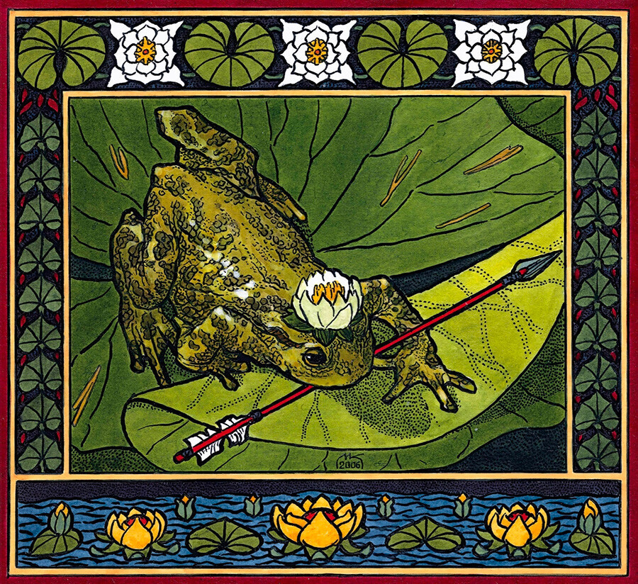 Ilustracija Ivana Bilibina za bajku „Princeza žaba“.