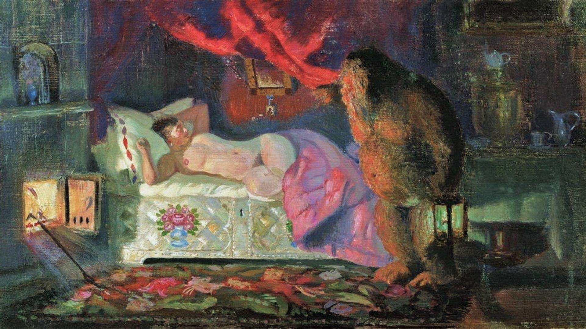 'La mujer de un comerciante y un domovói'/Borís Kustódiyev