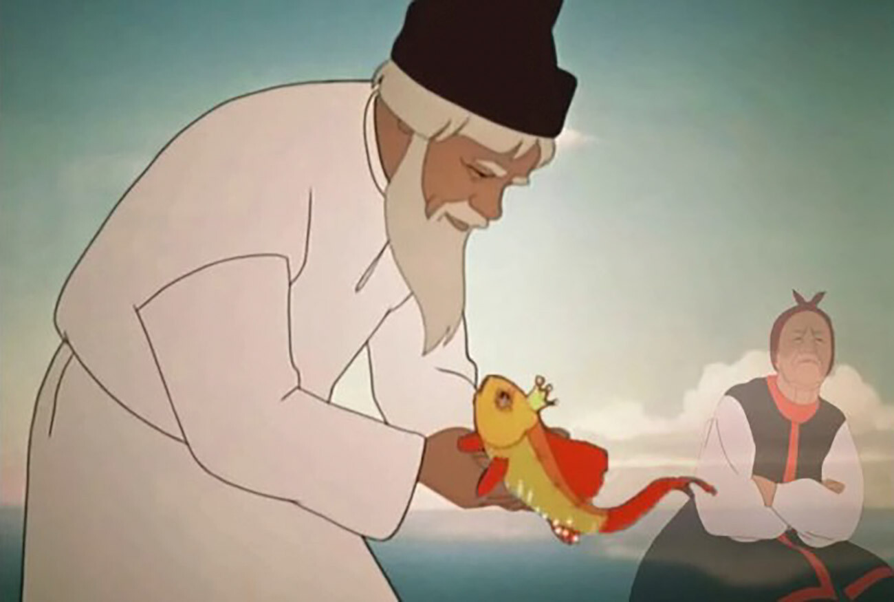 ソ連のアニメ『漁師と魚の物語』からのシーン