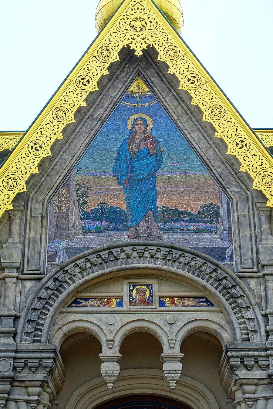 Viktor Vasnetsov's mosaics above the entrance of the Russian chapel in Darmstadt
