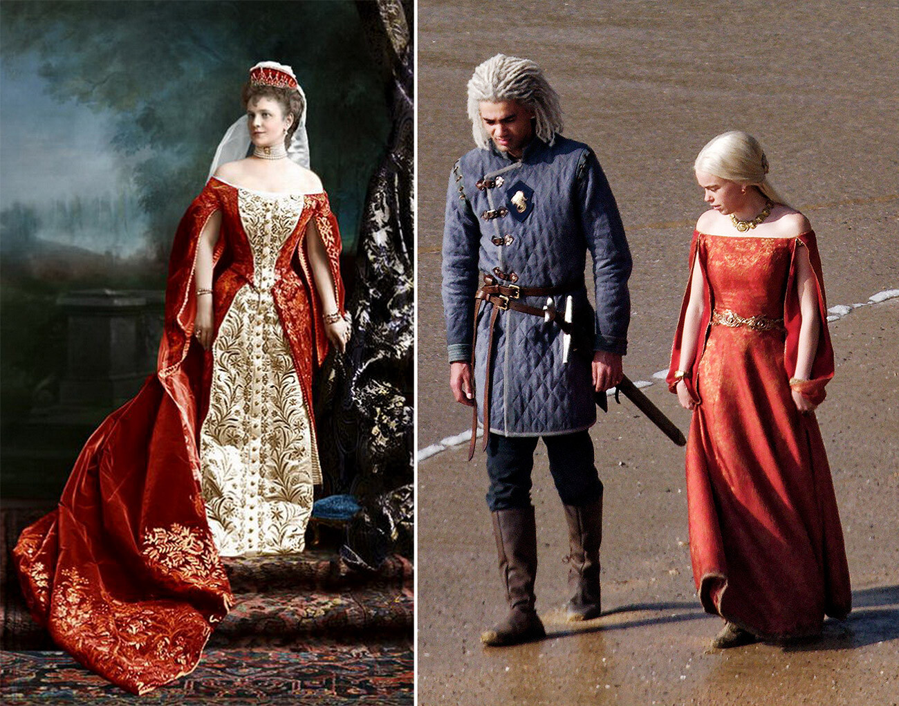  Руска дворянка и Ренира с сходна рокля 