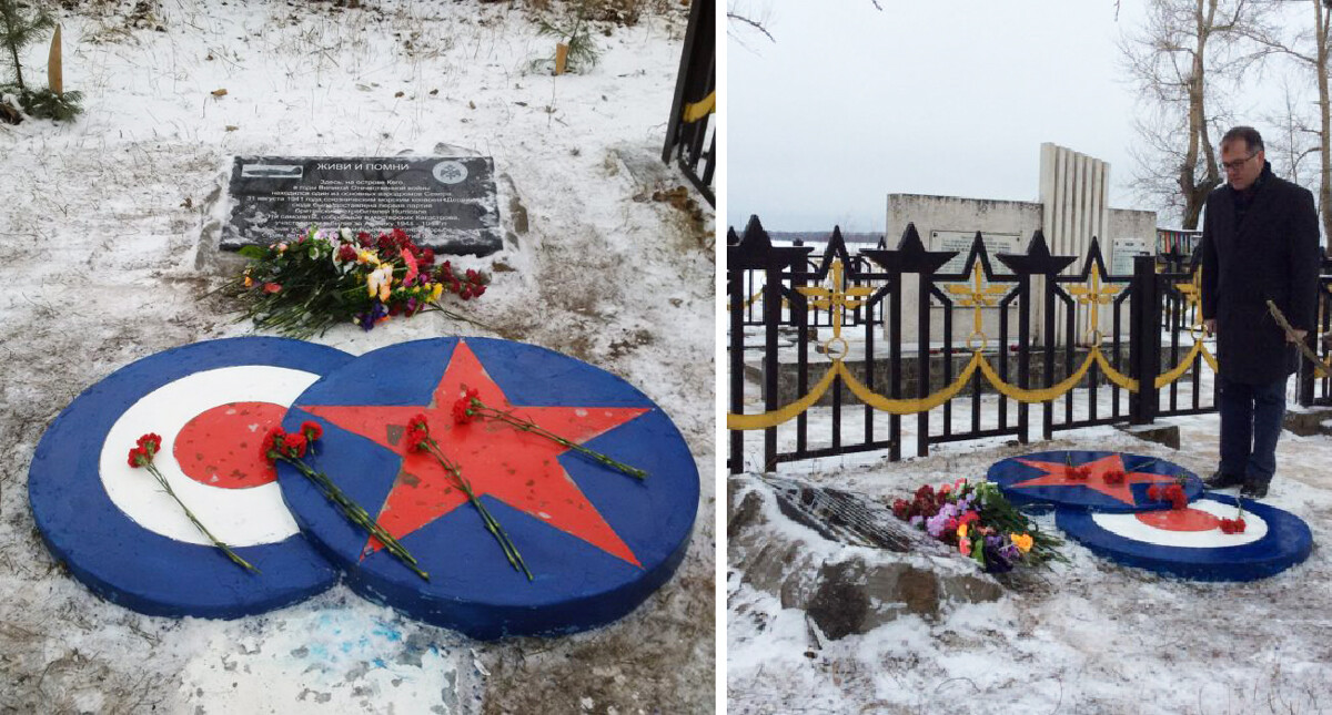 Генеральный Консул Великобритании в Санкт-Петербурге, Кит Аллан, почтил память британских летчиков на острове Кего