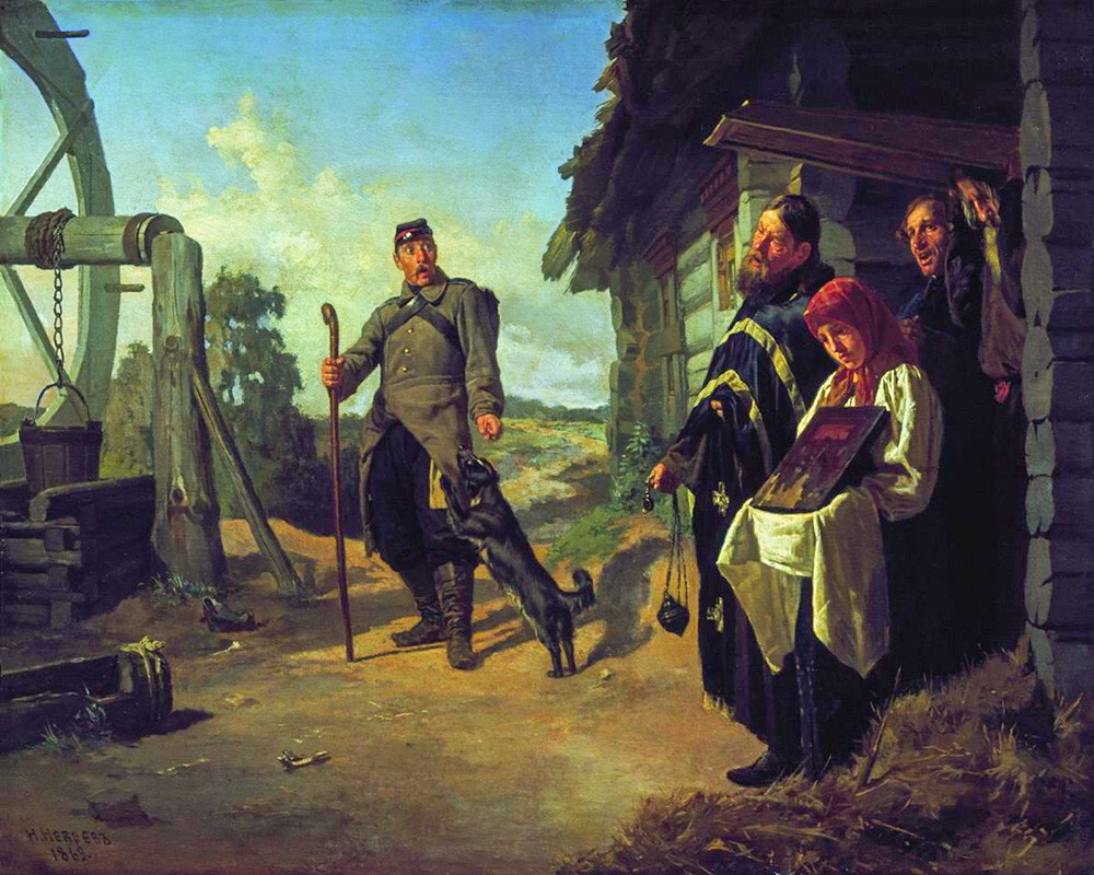 Nikolái Névrev (1830-1904). 'El regreso del soldado a casa'.