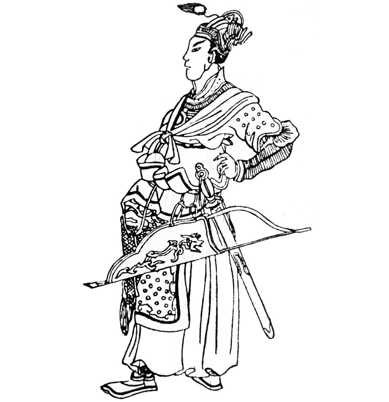 Batu Kan en un grabado chino de la Edad Media
