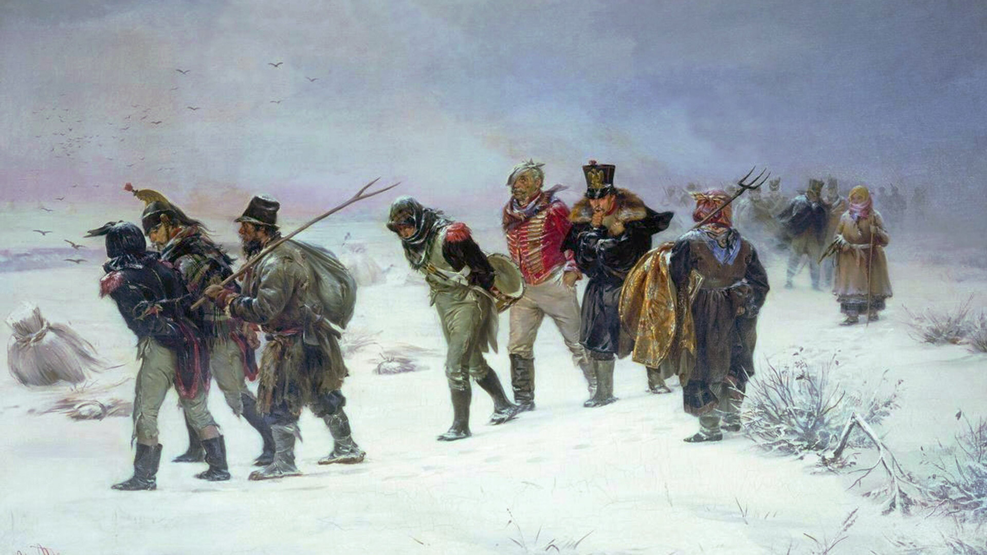 French retreat from Russia in 1812.